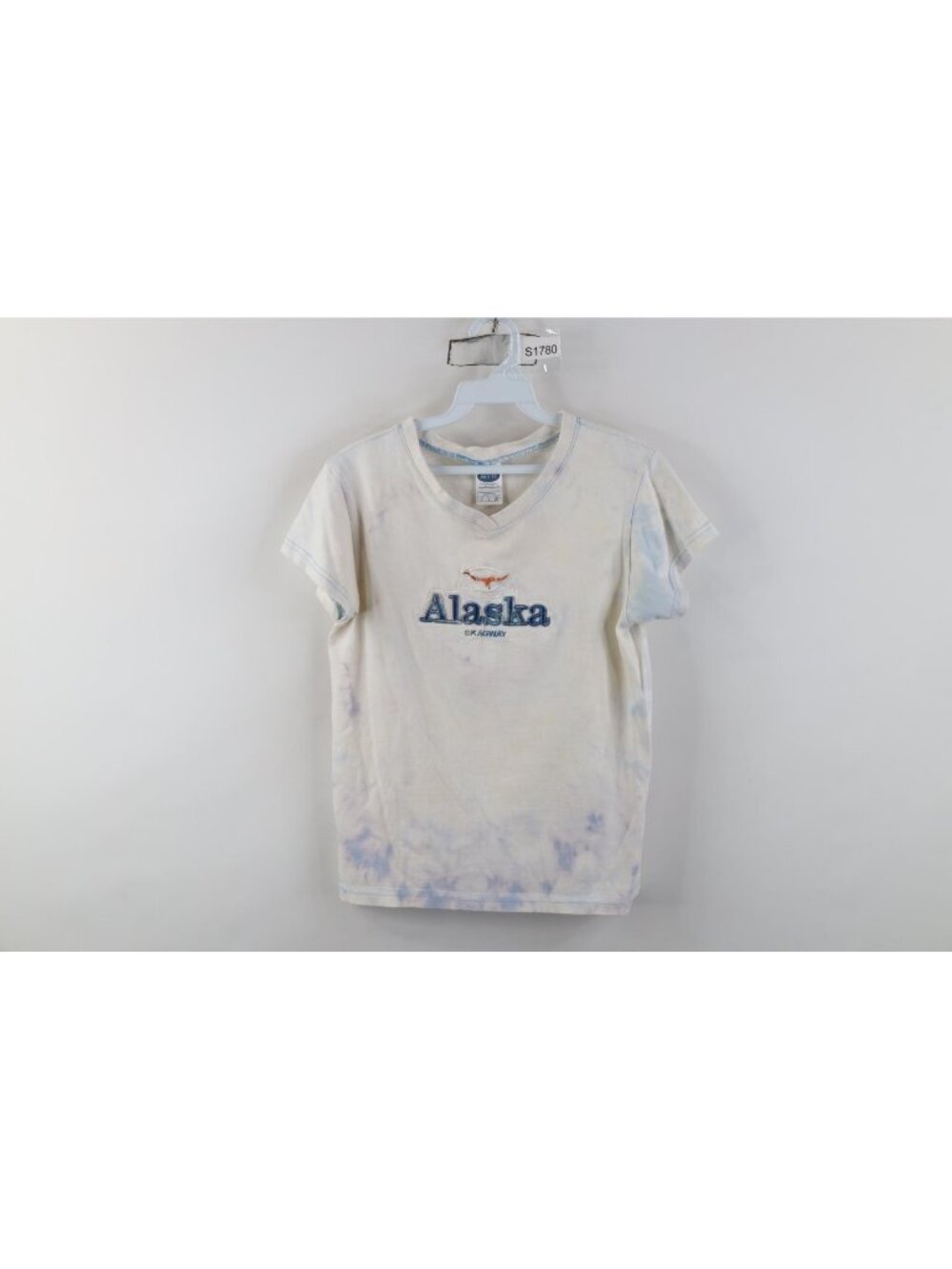 Vintage Y2K Streetwear Womens Small Acid Wash Alaska Skagway T-Shirt Cotton USA